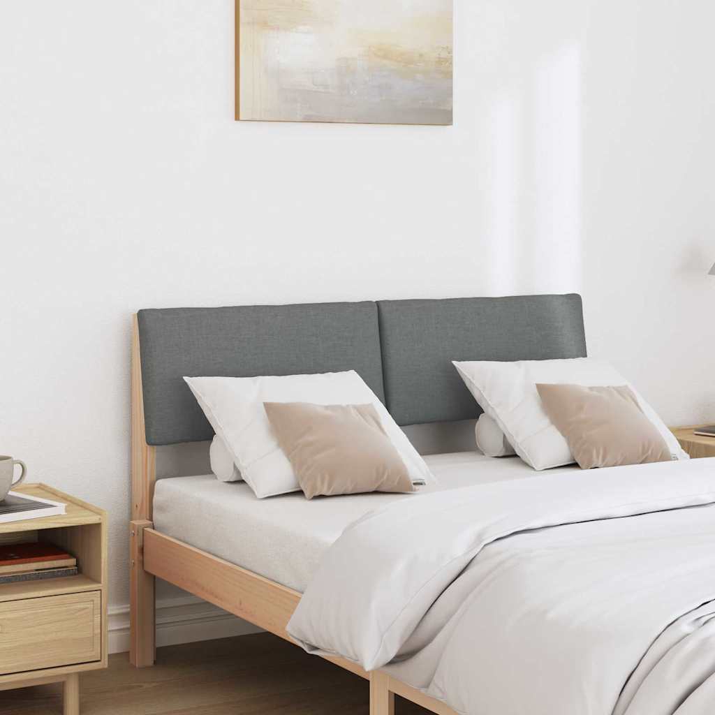 vidaXL Gepolstertes Kopfteil Dunkelgrau 120 cm Massives Kiefernholz