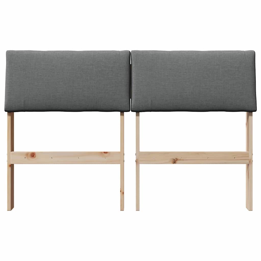 vidaXL Gepolstertes Kopfteil Dunkelgrau 120 cm Massives Kiefernholz