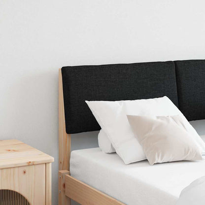 Gepolstertes Kopfteil Schwarz 120 cm Massives Kiefernholz