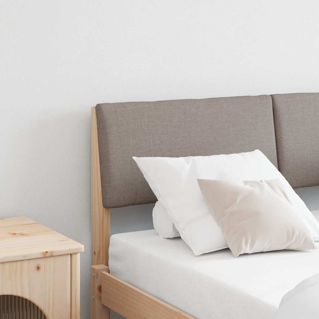 vidaXL Gepolstertes Kopfteil Taupe 120 cm Massives Kiefernholz