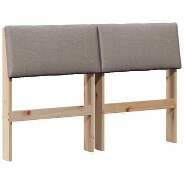 vidaXL Gepolstertes Kopfteil Taupe 120 cm Massives Kiefernholz
