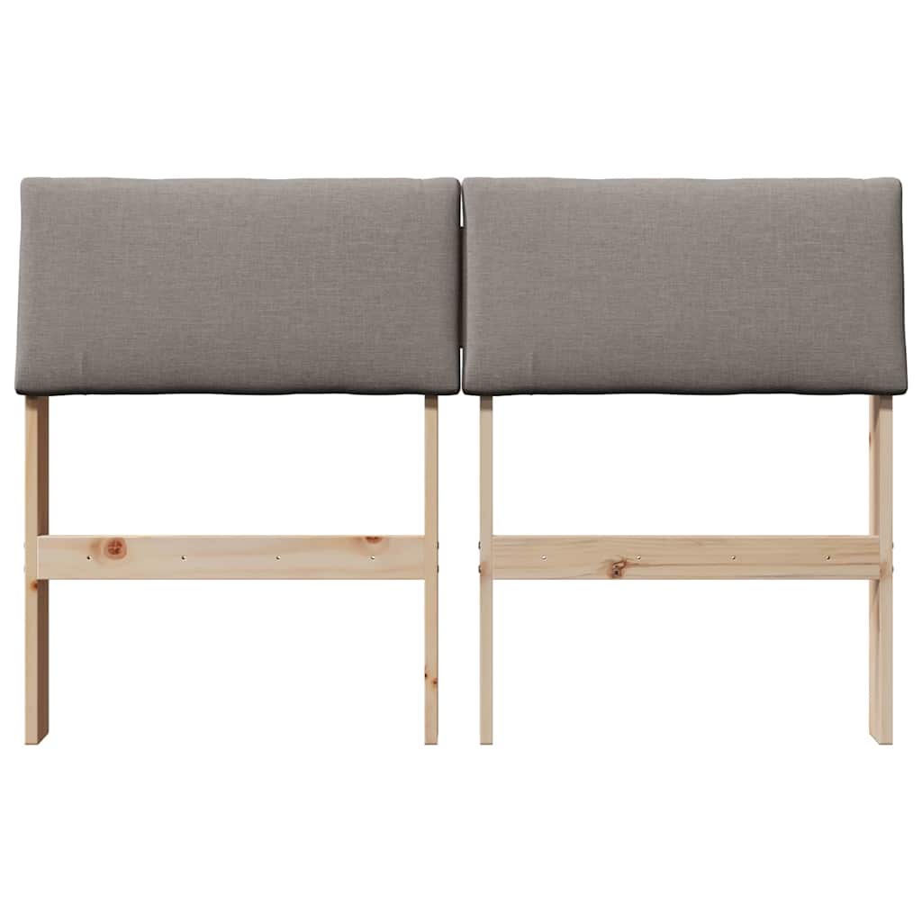 vidaXL Gepolstertes Kopfteil Taupe 120 cm Massives Kiefernholz
