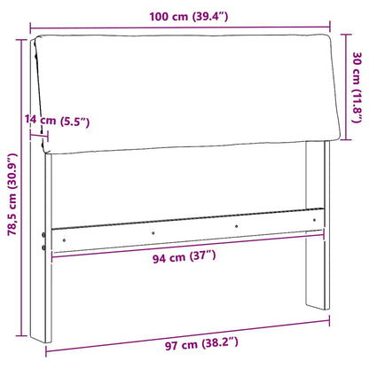 Gepolstertes Kopfteil Schwarz 100 cm Massives Kiefernholz