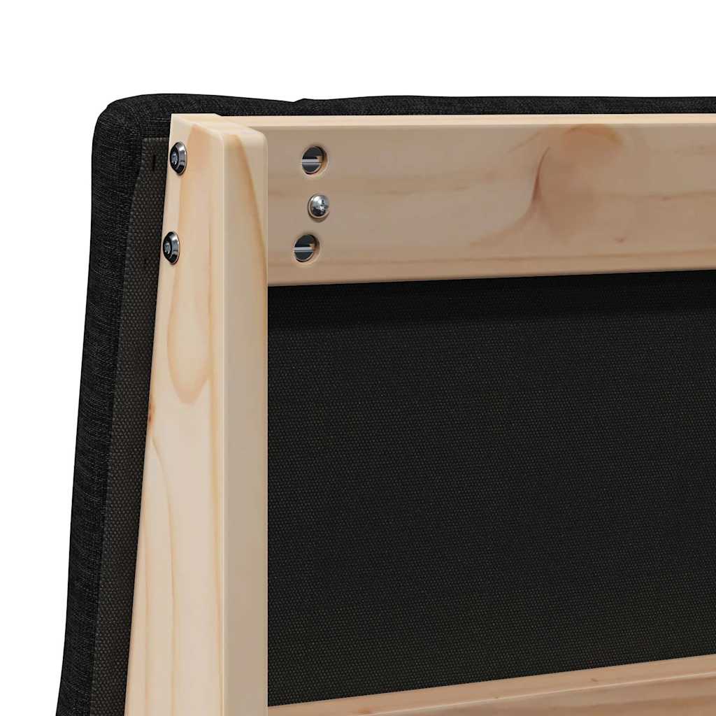 vidaXL Gepolstertes Kopfteil Schwarz 90 cm Massives Kiefernholz