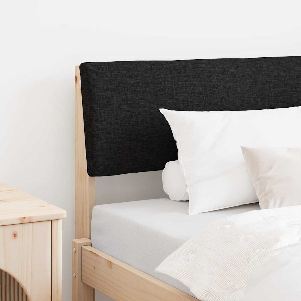 vidaXL Gepolstertes Kopfteil Schwarz 90 cm Massives Kiefernholz