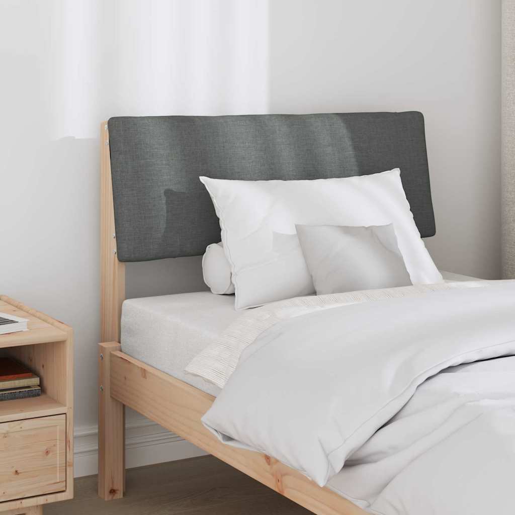 vidaXL Gepolstertes Kopfteil Dunkelgrau 80 cm Massives Kiefernholz