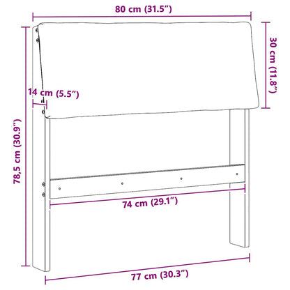 Gepolstertes Kopfteil Schwarz 80 cm Massives Kiefernholz