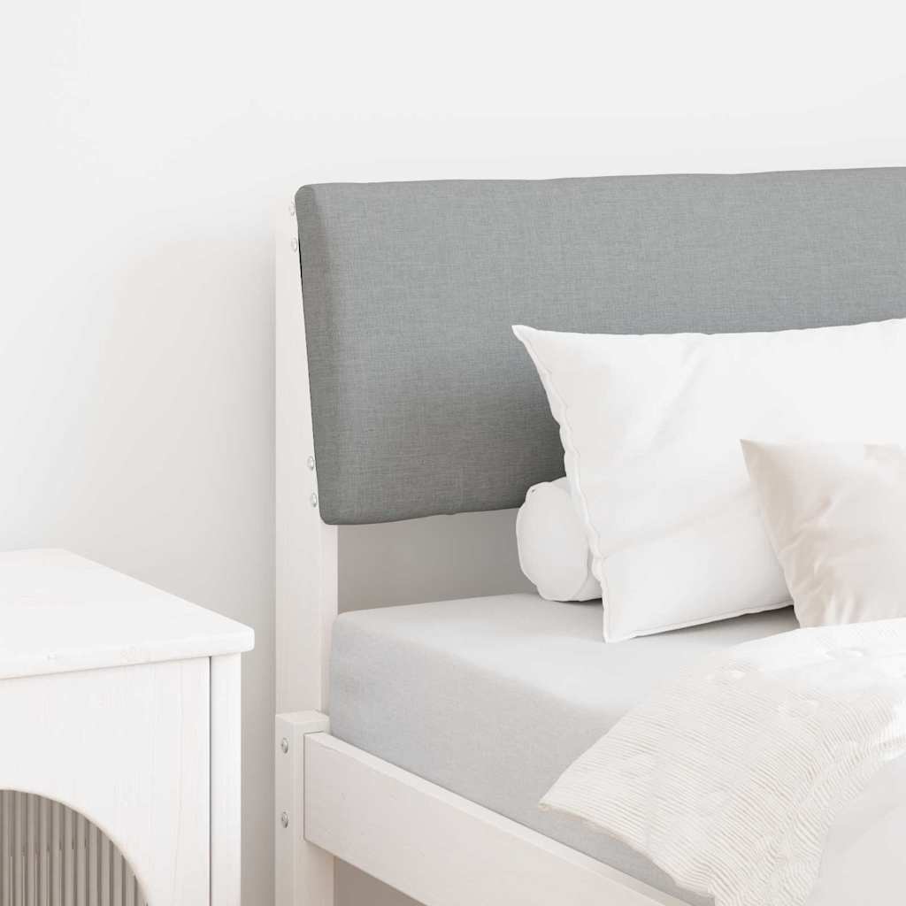 Gepolstertes Kopfteil Hellgrau 80 cm Massives Kiefernholz