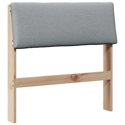 Gepolstertes Kopfteil Hellgrau 75 cm Massives Kiefernholz