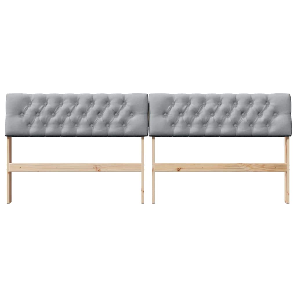 Gepolstertes Kopfteil Hellgrau 200 cm Massives Kiefernholz