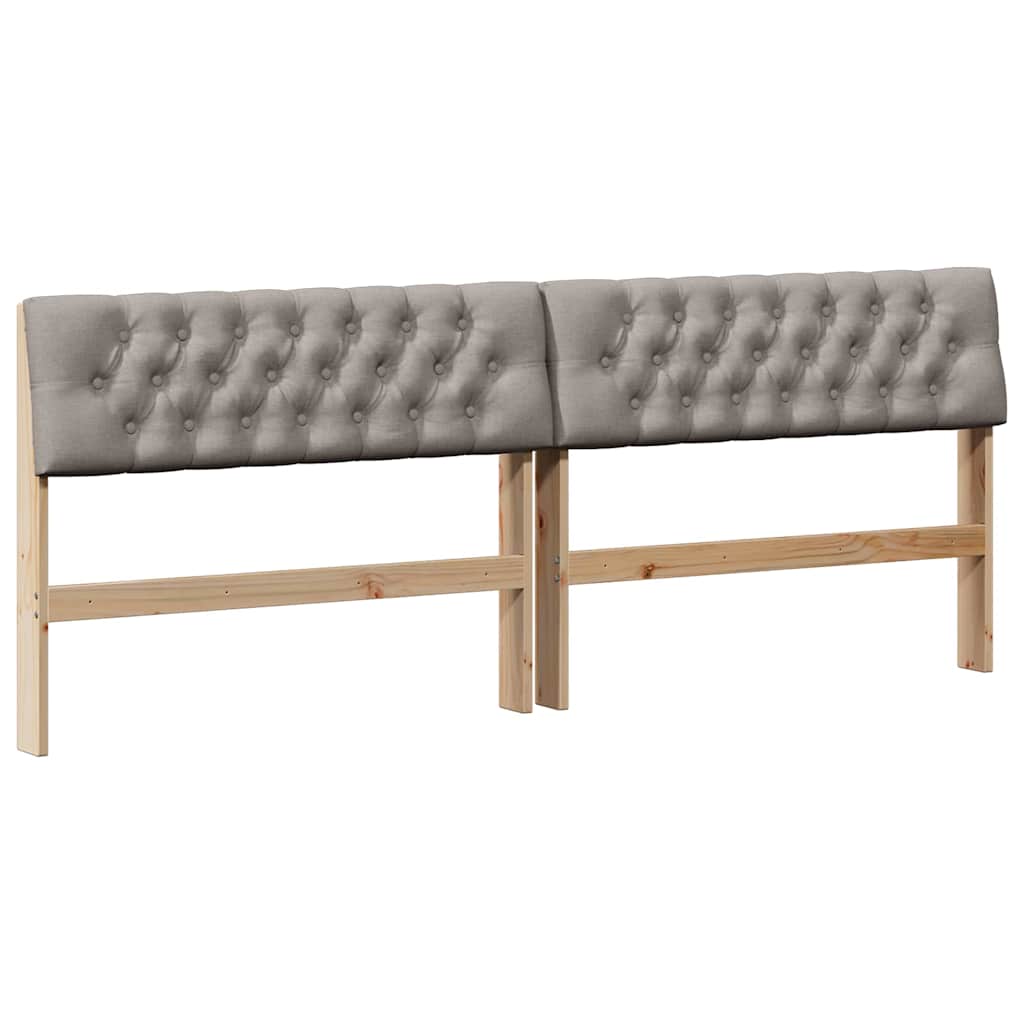 vidaXL Gepolstertes Kopfteil Taupe 200 cm Massives Kiefernholz