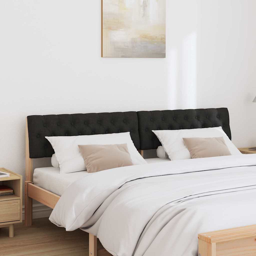 vidaXL Gepolstertes Kopfteil Schwarz 180 cm Massives Kiefernholz