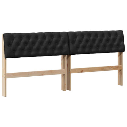 vidaXL Gepolstertes Kopfteil Schwarz 180 cm Massives Kiefernholz