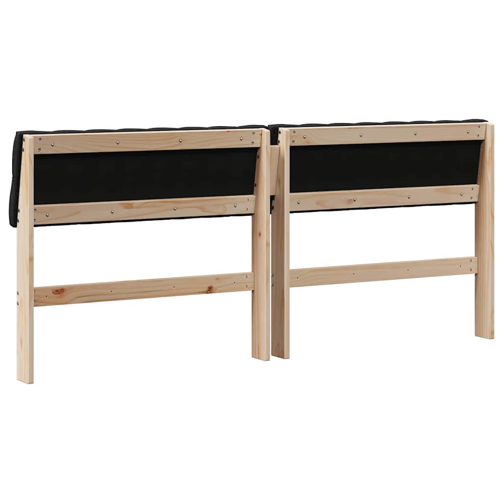 vidaXL Gepolstertes Kopfteil Schwarz 180 cm Massives Kiefernholz