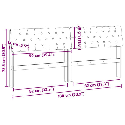 vidaXL Gepolstertes Kopfteil Schwarz 180 cm Massives Kiefernholz