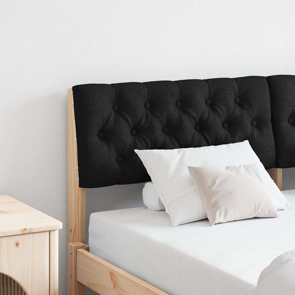 vidaXL Gepolstertes Kopfteil Schwarz 160 cm Massives Kiefernholz