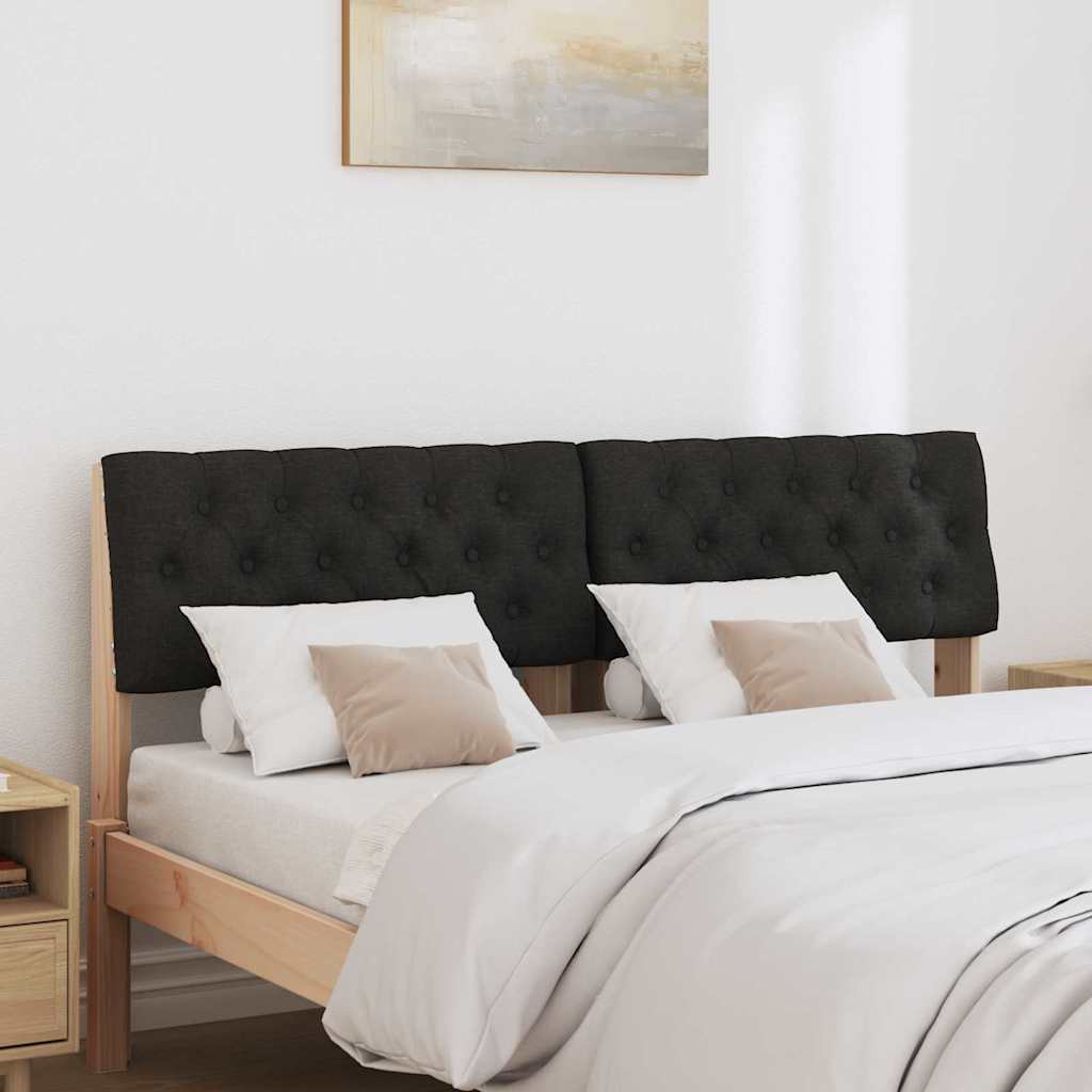 vidaXL Gepolstertes Kopfteil Schwarz 160 cm Massives Kiefernholz