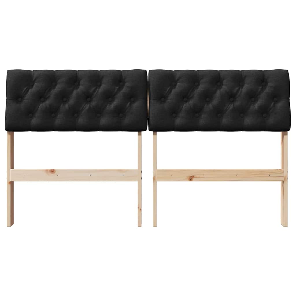 vidaXL Gepolstertes Kopfteil Schwarz 160 cm Massives Kiefernholz