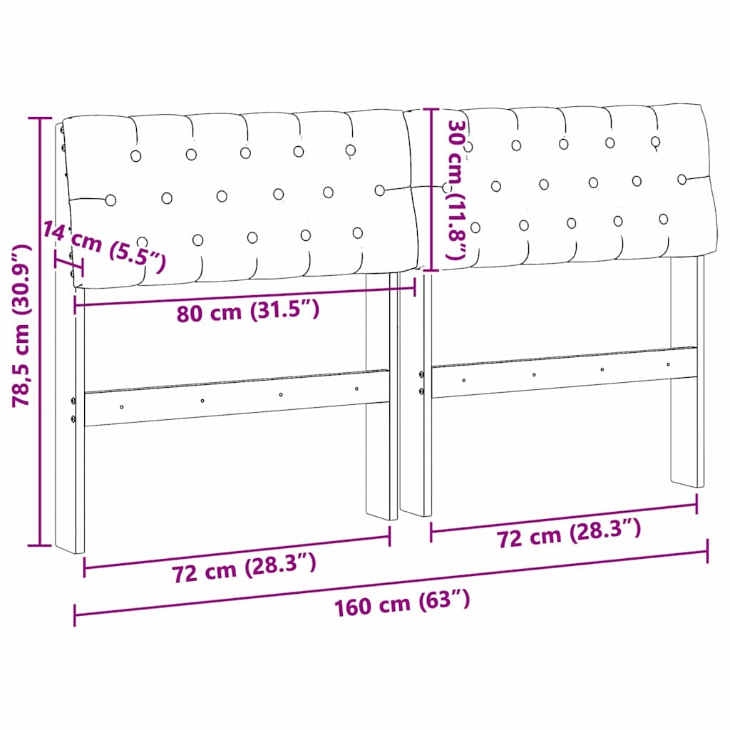 Gepolstertes Kopfteil Taupe 160 cm Massives Kiefernholz
