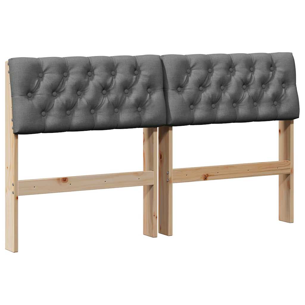 vidaXL Gepolstertes Kopfteil Dunkelgrau 140 cm Massives Kiefernholz