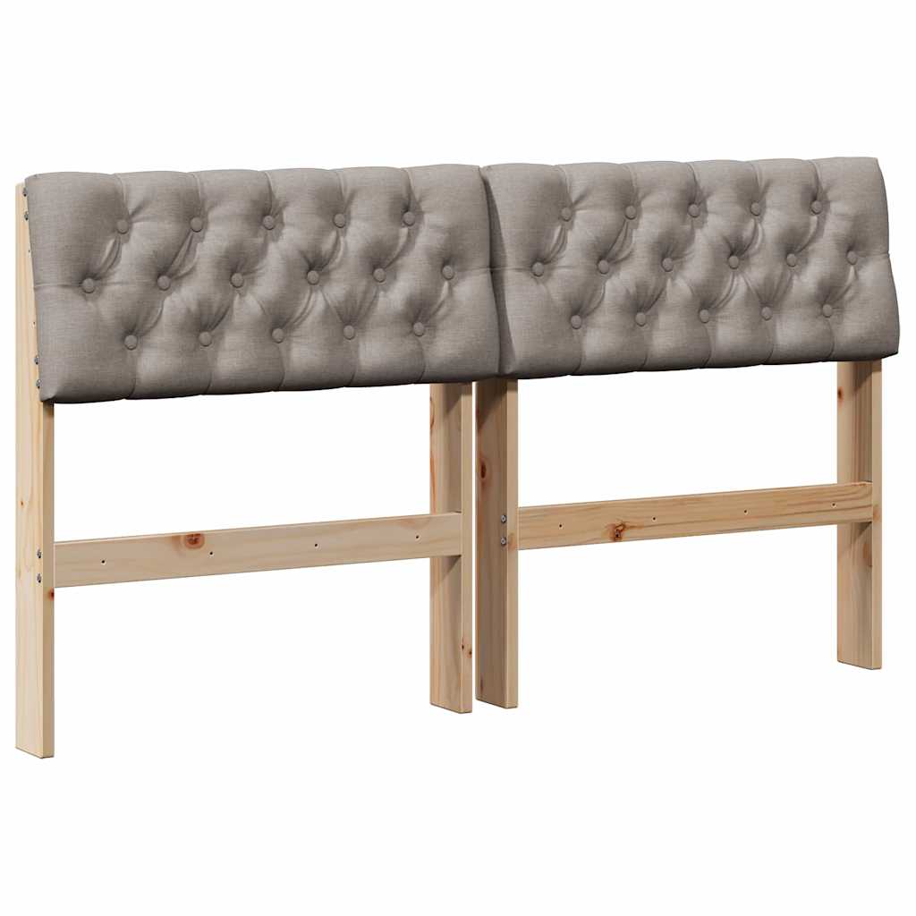 vidaXL Gepolstertes Kopfteil Taupe 140 cm Massives Kiefernholz
