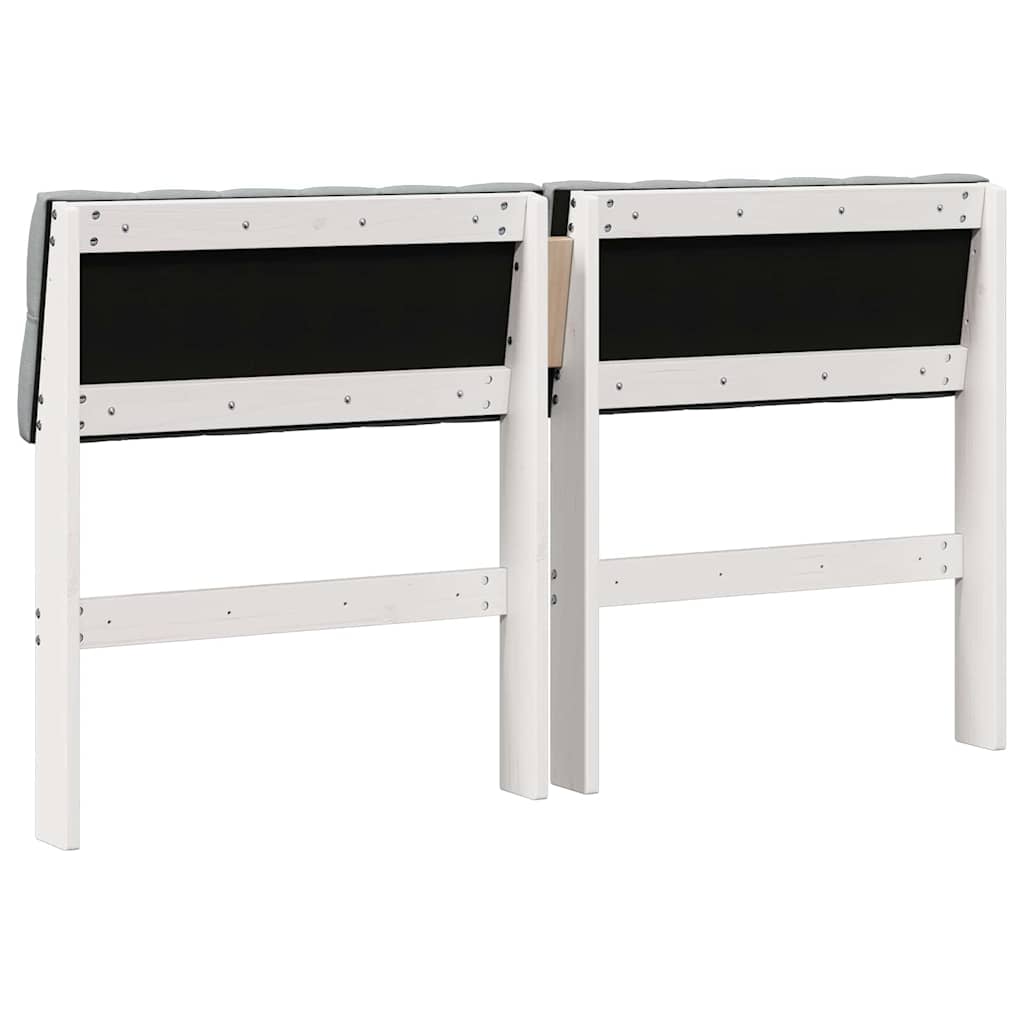 Gepolstertes Kopfteil Hellgrau 140 cm Massives Kiefernholz