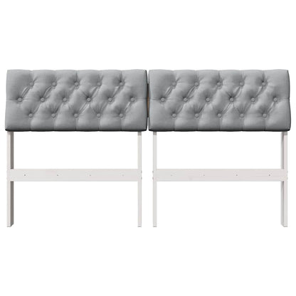 Gepolstertes Kopfteil Hellgrau 140 cm Massives Kiefernholz