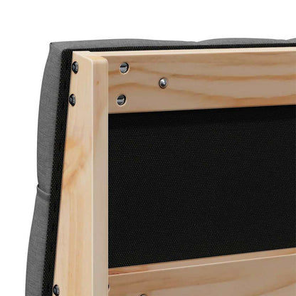 Gepolstertes Kopfteil Dunkelgrau 135 cm Massives Kiefernholz