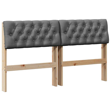 vidaXL Gepolstertes Kopfteil Dunkelgrau 135 cm Massives Kiefernholz