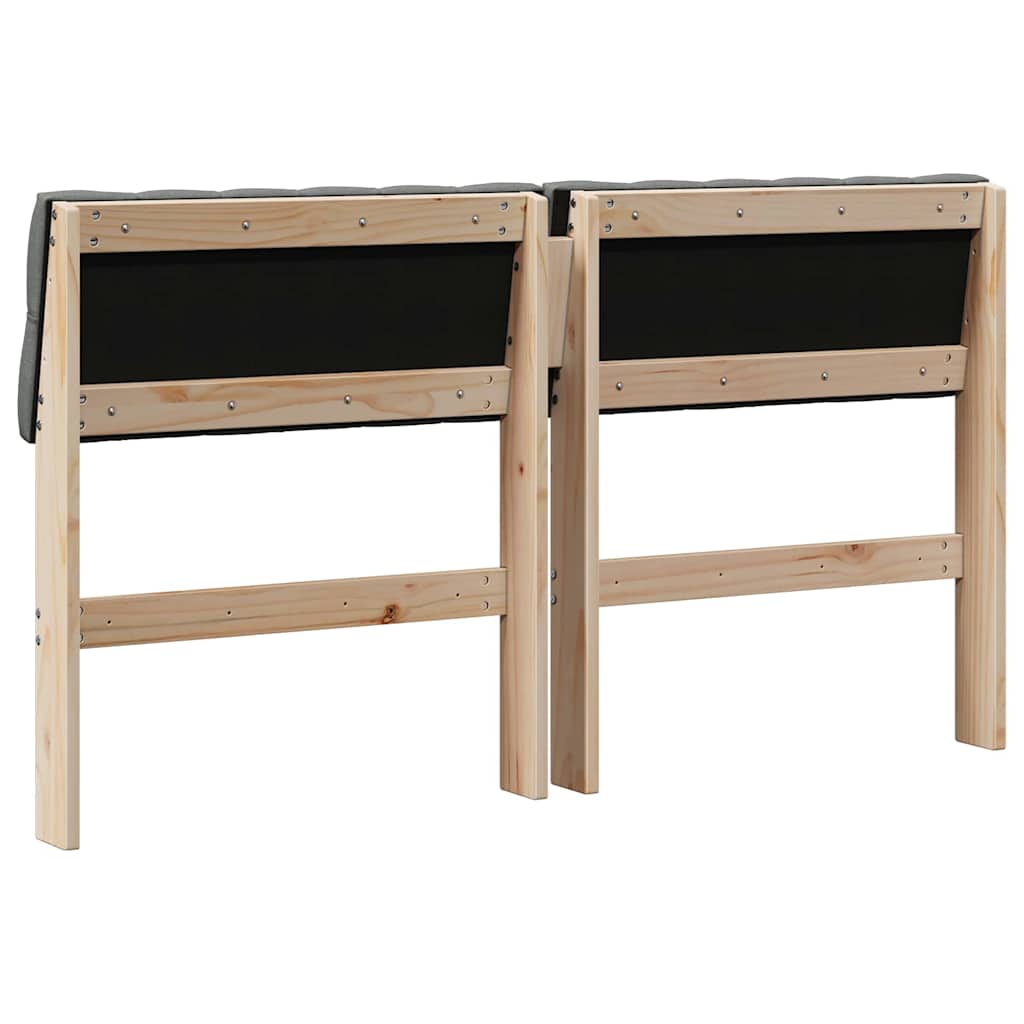 Gepolstertes Kopfteil Dunkelgrau 135 cm Massives Kiefernholz