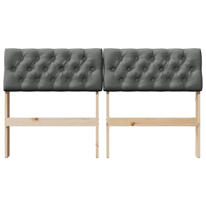 Gepolstertes Kopfteil Dunkelgrau 135 cm Massives Kiefernholz