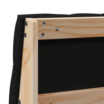 vidaXL Gepolstertes Kopfteil Schwarz 135 cm Massives Kiefernholz