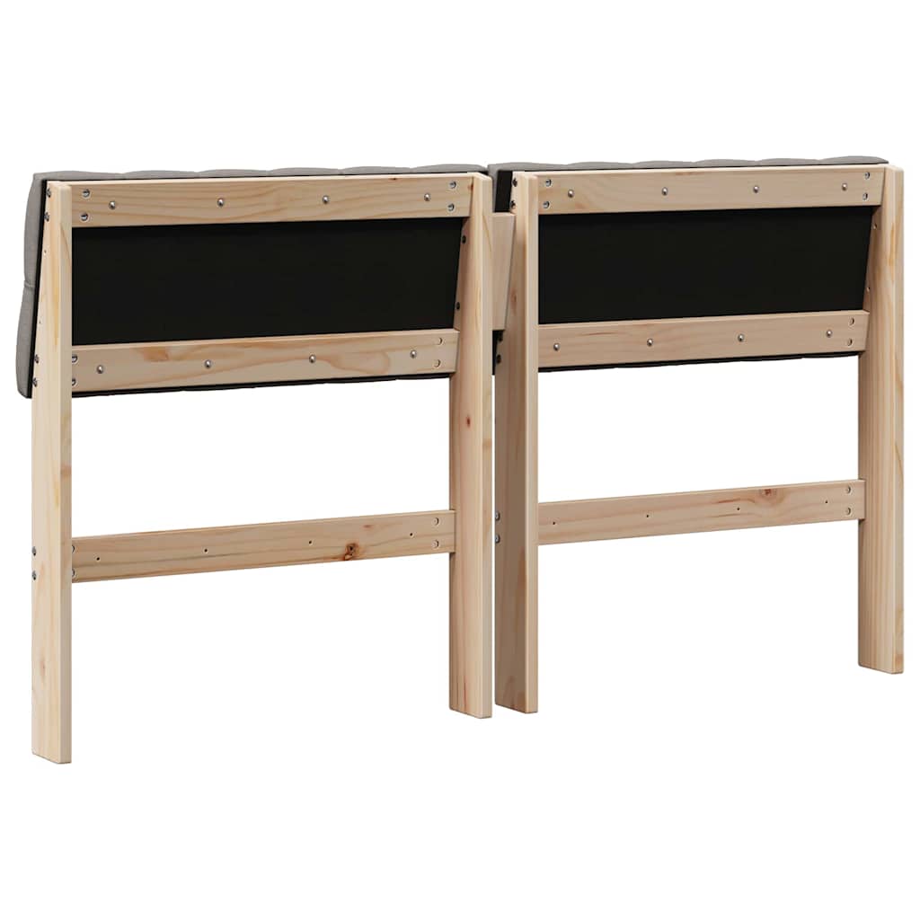 Gepolstertes Kopfteil Taupe 135 cm Massives Kiefernholz