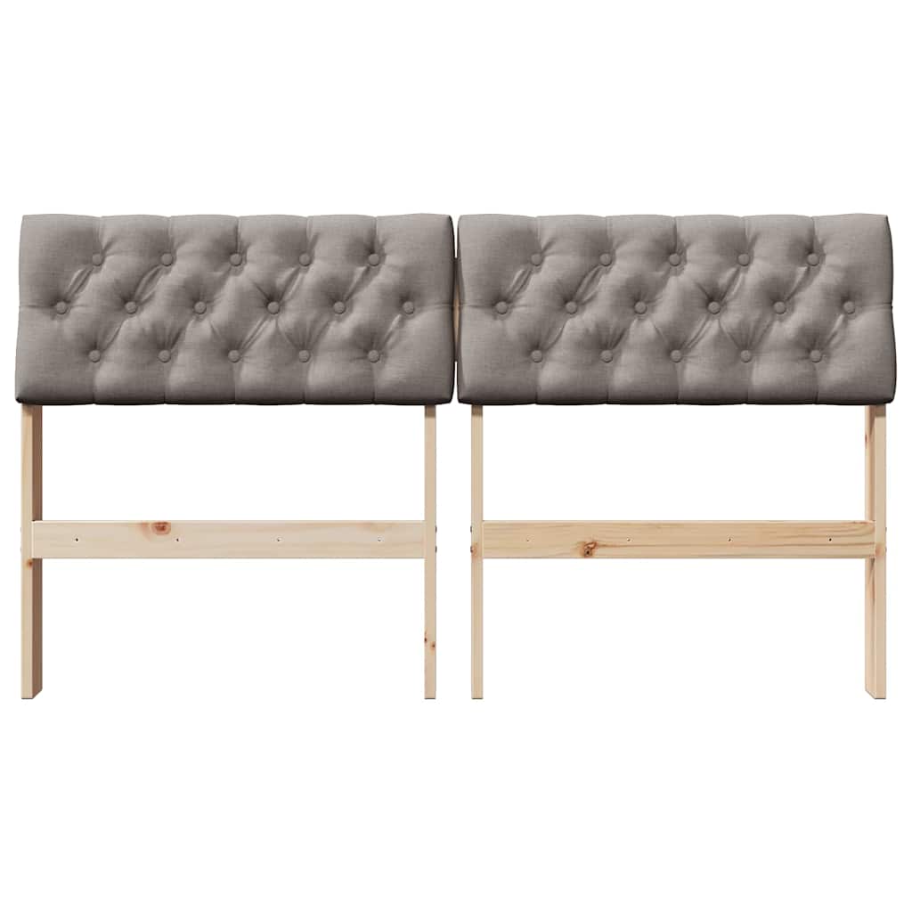 Gepolstertes Kopfteil Taupe 135 cm Massives Kiefernholz