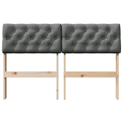 Gepolstertes Kopfteil Dunkelgrau 120 cm Massives Kiefernholz