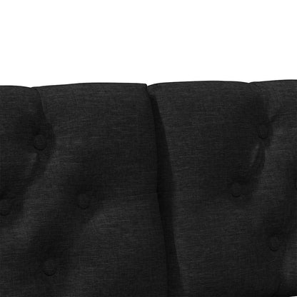 vidaXL Gepolstertes Kopfteil Schwarz 120 cm Massives Kiefernholz