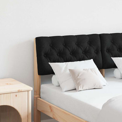 vidaXL Gepolstertes Kopfteil Schwarz 120 cm Massives Kiefernholz