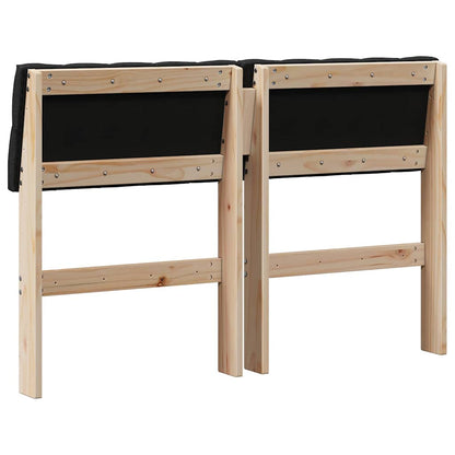 vidaXL Gepolstertes Kopfteil Schwarz 120 cm Massives Kiefernholz