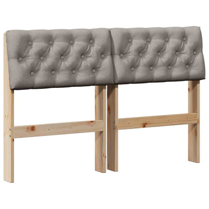 Gepolstertes Kopfteil Taupe 120 cm Massives Kiefernholz