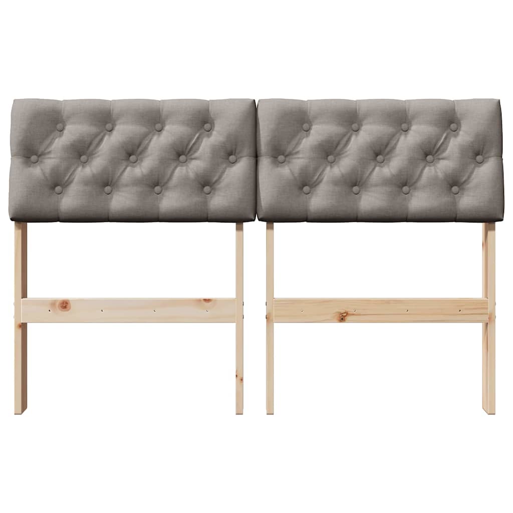 Gepolstertes Kopfteil Taupe 120 cm Massives Kiefernholz