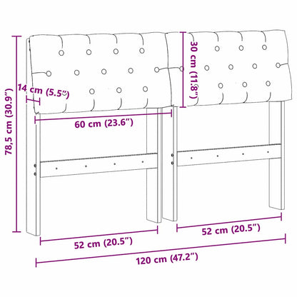 Gepolstertes Kopfteil Taupe 120 cm Massives Kiefernholz