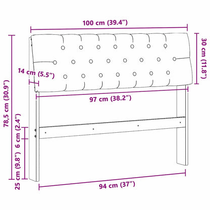 Gepolstertes Kopfteil Schwarz 100 cm Massives Kiefernholz