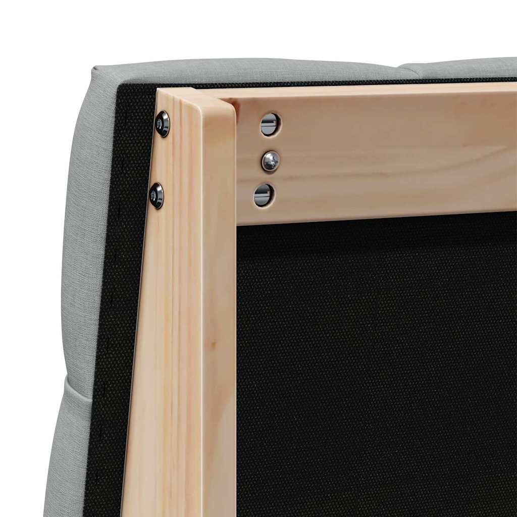 Gepolstertes Kopfteil Hellgrau 90 cm Massives Kiefernholz