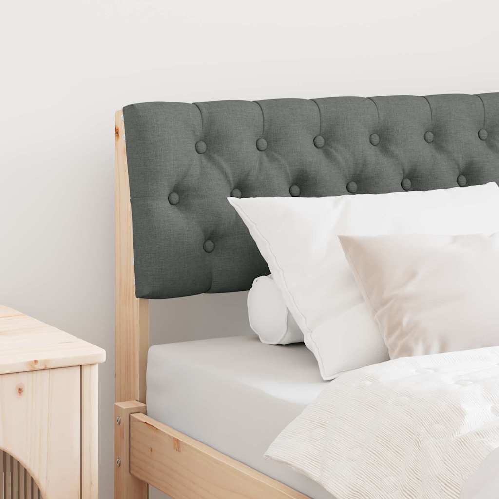 vidaXL Gepolstertes Kopfteil Dunkelgrau 90 cm Massives Kiefernholz