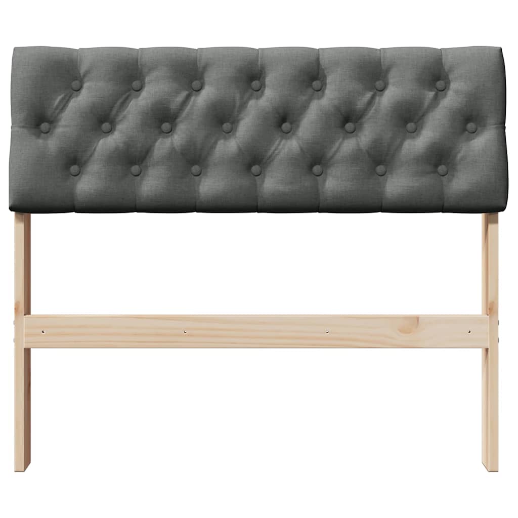 vidaXL Gepolstertes Kopfteil Dunkelgrau 90 cm Massives Kiefernholz