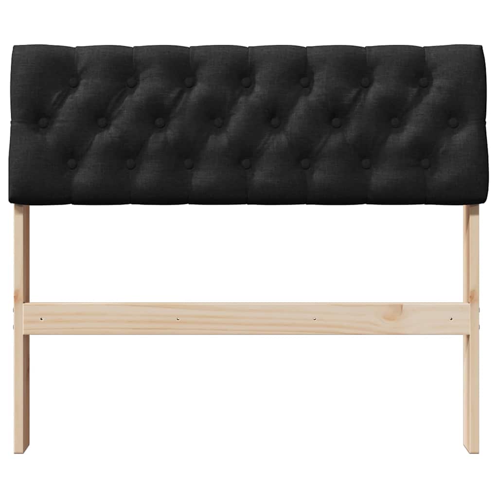 vidaXL Gepolstertes Kopfteil Schwarz 90 cm Massives Kiefernholz