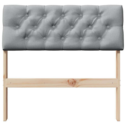 Gepolstertes Kopfteil Hellgrau 80 cm Massives Kiefernholz