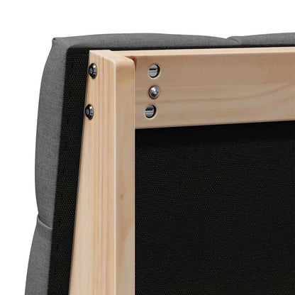 Gepolstertes Kopfteil Dunkelgrau 80 cm Massives Kiefernholz