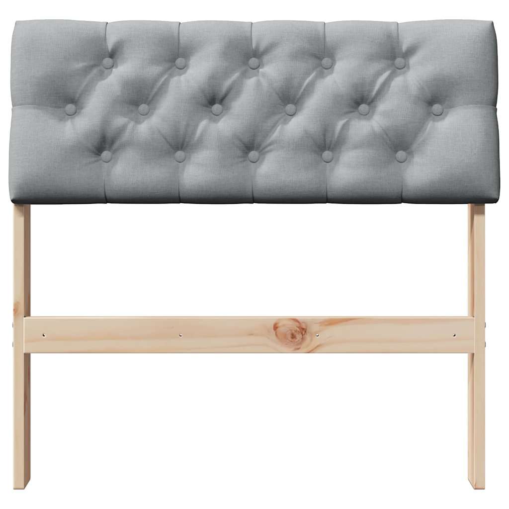 Gepolstertes Kopfteil Hellgrau 75 cm Massives Kiefernholz