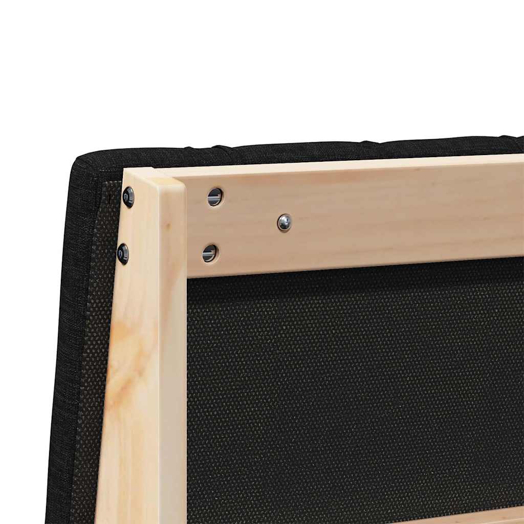 Gepolstertes Kopfteil Schwarz 200 cm Massives Kiefernholz